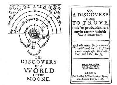 FIGURE 40. <i>Frontispiece and Title-page of </i>''<i>The Discovery of a World in the Moone</i>''; <i>John Wilkins</i>, <i>1638</i>.