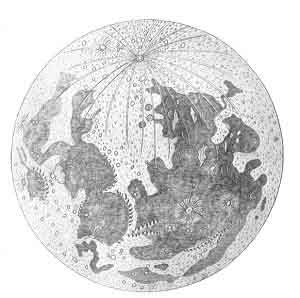 PLATE XII. THE EARTH AFTER THE EARTH-MOON CATASTROPHE<br> (Drawn by George D. Swazey for <i>Popular Astronomy</i>, Aug.-Sept., 1907.)