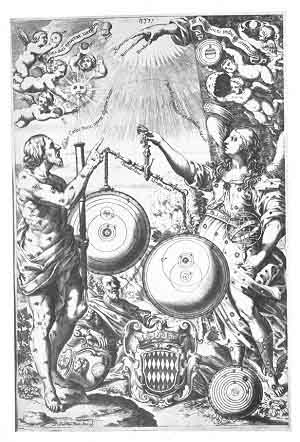 PLATE XXXII. (Frontispiece to <i>Almagestum Novum</i>; Ioannes Riccioli, 1561)